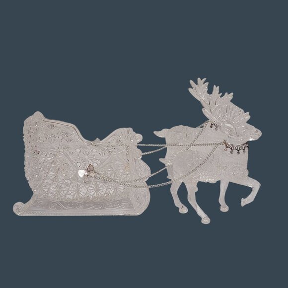 Christmas Around the World Acrylic Crystalline  Sleigh & Reindeer House of Lloyd - Picture 1 of 6